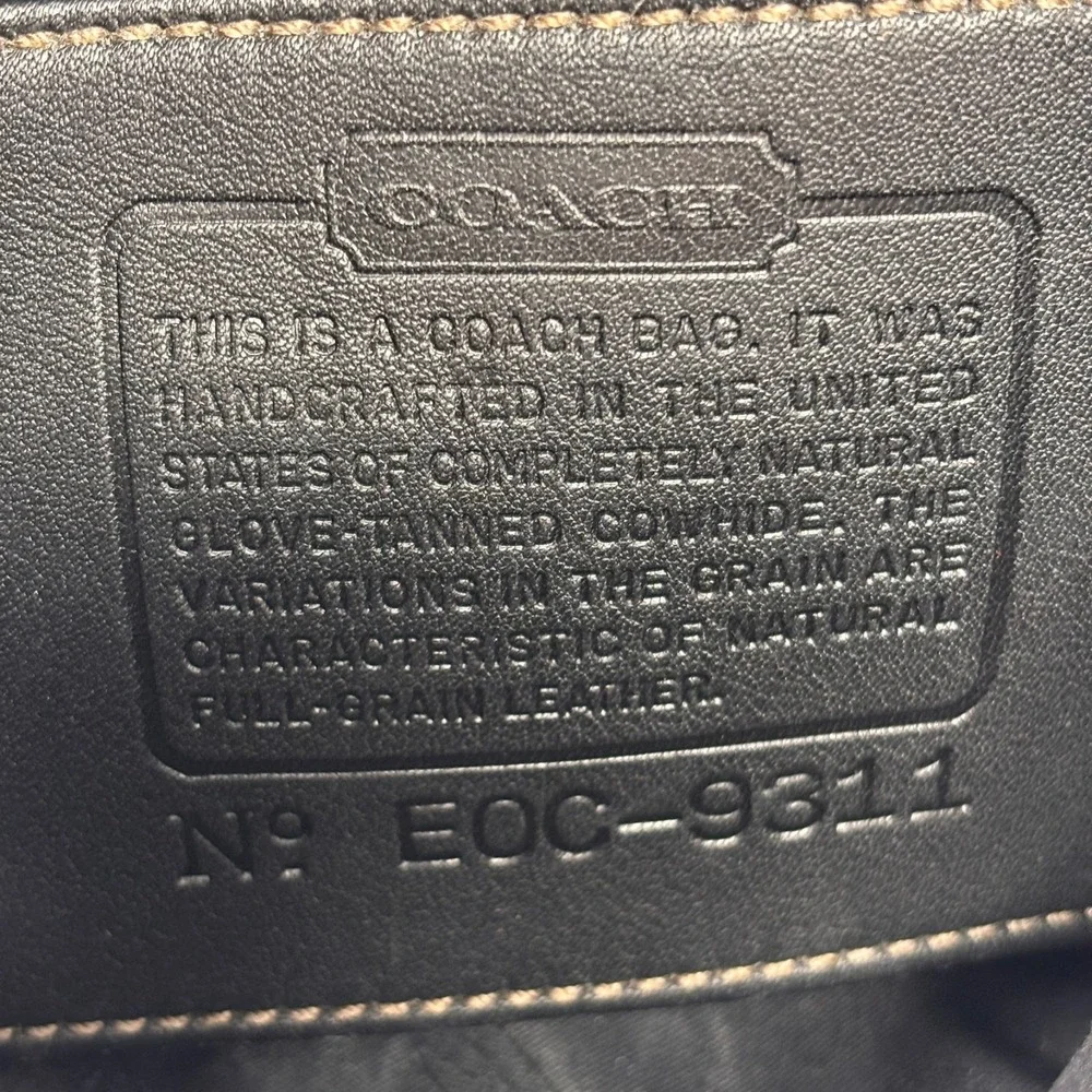 COACH 9311 Demi Bleecker Bag Black Leather Purse Vintage Baguettee USA E0C-9311